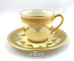 10 Lenox RAISED GOLD Demitasse Coffee Cups and Saucers Pattern B10 Encrusted