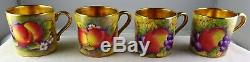 10 Paragon Hand Painted Fruit Scene withGold Demitasse Cup & Saucer Sets Rare