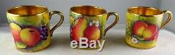 10 Paragon Hand Painted Fruit Scene withGold Demitasse Cup & Saucer Sets Rare