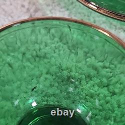 10 Piece Antique Demitasse Cups & Saucers Espresso Gold Trim Clear Stained Glass