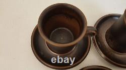 10 Vintage 60s Ruska Arabia Finland Demitasse cups + saucers brown spotted 3