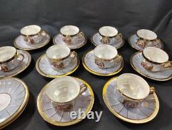 10 Vintage Demitasse Cups & Saucers Classical Greek Roman Scene Made on Japan