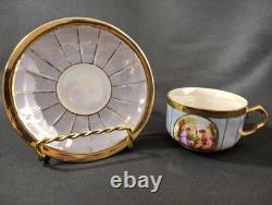 10 Vintage Demitasse Cups & Saucers Classical Greek Roman Scene Made on Japan