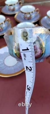 10 Vintage Demitasse Cups & Saucers Classical Greek Roman Scene Made on Japan