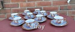 10 Vintage Demitasse Cups & Saucers Classical Greek Roman Scene Made on Japan