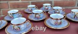 10 Vintage Demitasse Cups & Saucers Classical Greek Roman Scene Made on Japan