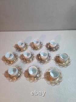 10 Vintage Marchetti Prata 90 Porcelana Real Demitasse Espresso Cups Saucers