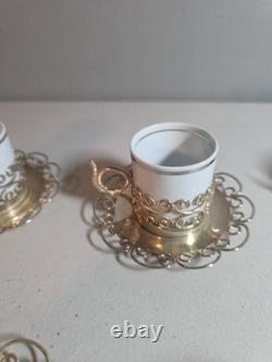 10 Vintage Marchetti Prata 90 Porcelana Real Demitasse Espresso Cups Saucers