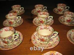 10 Vintage Masons Ironstone Demitasse Cups And Saucers Mikado Pattern # 2838