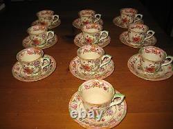 10 Vintage Masons Ironstone Demitasse Cups And Saucers Mikado Pattern # 2838