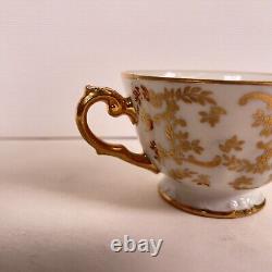 10 Vintage Richard Ginori Gold Filigree Demitasse Espresso Tea Cup & Saucer Set