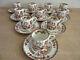 10 Antique Copeland Spode India Tree Porcelain Demitasse Tea Cups & Saucers