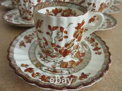 10 antique Copeland Spode India Tree porcelain Demitasse tea cups & saucers