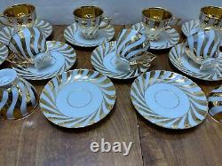 11 Demitasse Espresso Mocha CUPS & SAUCERS Gold SWIRLS RW Karlsbader MCM