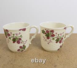 11 Haviland & Co Limoges Demitasse Cups & Saucers Green Birds Leaves Red Berries