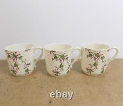 11 Haviland & Co Limoges Demitasse Cups & Saucers Green Birds Leaves Red Berries