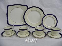 11 Pc. Royal Doulton Harrowby Bone China Demitasse Cups, Saucers and Plates MINT