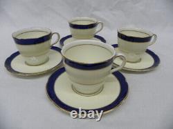 11 Pc. Royal Doulton Harrowby Bone China Demitasse Cups, Saucers and Plates MINT