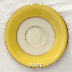 11 Sets Of Antique Lennox USA Bone China Demitasse Yellow Teacups + Saucers