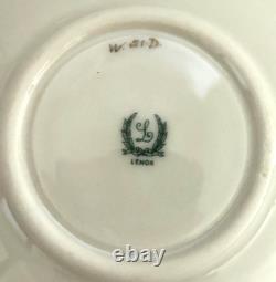 11 Sets Of Antique Lennox USA Bone China Demitasse Yellow Teacups + Saucers