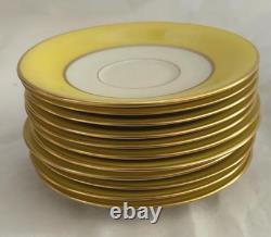 11 Sets Of Antique Lennox USA Bone China Demitasse Yellow Teacups + Saucers