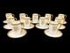 11pc Pickard China Demitasse Cups Saucers Hand Painted Gilt Trim Raised Beads