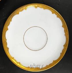 11pc Pickard China Demitasse Cups Saucers hand painted gilt trim raised beads