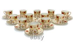 12 Abbeydale for Tiffany & Co. Porcelain Demitasse Cup & Saucers in Imperial