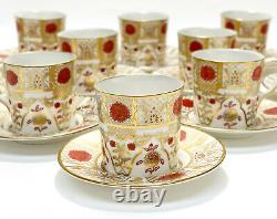 12 Abbeydale for Tiffany & Co. Porcelain Demitasse Cup & Saucers in Imperial