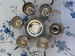 12 Antique Wedgwood Sterling Silver Demitasse Cup Liners & Saucers 367 Grams