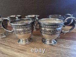 12 Antique Wedgwood Sterling Silver Demitasse Cup Liners & Saucers 367 Grams