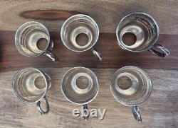 12 Antique Wedgwood Sterling Silver Demitasse Cup Liners & Saucers 367 Grams
