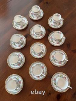 12 Coalport Ming Rose Bone China Demitasse Cups and Saucers