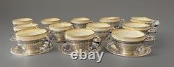 (12) Lenox Demitasse Cups with M. Fred Hirsch Sterling Silver Liners & Saucers