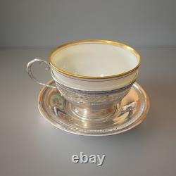 (12) Lenox Demitasse Cups with M. Fred Hirsch Sterling Silver Liners & Saucers