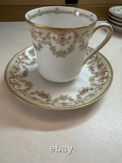 12 Limoges Ls&s France Rose Floral Demitasse Teacup & Saucer Sets & Plate