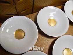 12 Rorstrand Sverige 492 Ribbed with Gold Accent Demitasse Cup & Saucer Sets
