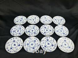 12 Royal Copenhagen BLUE FLUTED Plain Demitasse Cups & Saucers #1/298