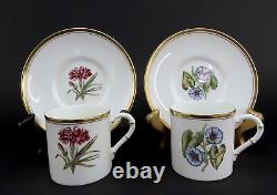 12 Royal Worcester Williamson Flower Botanical Demitasse Cups and Saucers