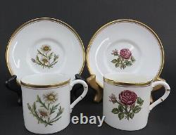 12 Royal Worcester Williamson Flower Botanical Demitasse Cups and Saucers