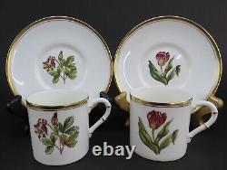 12 Royal Worcester Williamson Flower Botanical Demitasse Cups and Saucers