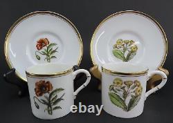 12 Royal Worcester Williamson Flower Botanical Demitasse Cups and Saucers