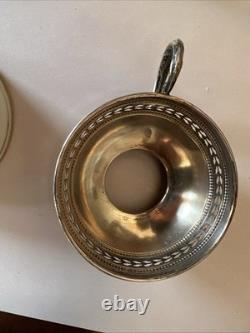 12 Sets Gorham sterling silver & Lenox porcelain demitasse cups & saucers EVC