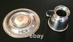 12 Sets Lenox Demitasse 2oz Cups and Saucers Whiting Sterling Silver in Case