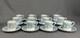 12 Wedgwood Florentine Turquoise Demitasse Cups + Saucers, Griffins Mint Unused