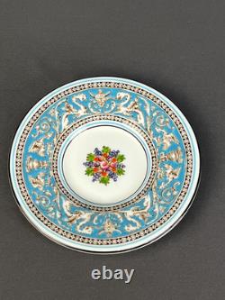 12 Wedgwood Florentine Turquoise Demitasse Cups + Saucers, Griffins Mint Unused