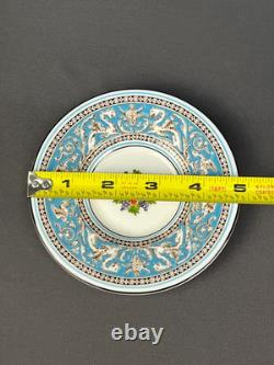 12 Wedgwood Florentine Turquoise Demitasse Cups + Saucers, Griffins Mint Unused