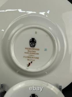 12 Wedgwood Florentine Turquoise Demitasse Cups + Saucers, Griffins Mint Unused