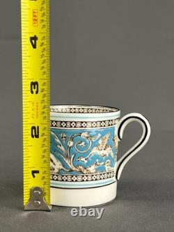 12 Wedgwood Florentine Turquoise Demitasse Cups + Saucers, Griffins Mint Unused