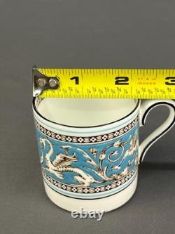 12 Wedgwood Florentine Turquoise Demitasse Cups + Saucers, Griffins Mint Unused